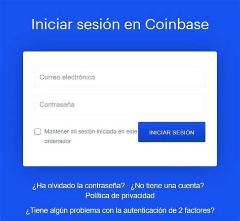 coinbase iniciar sesión.